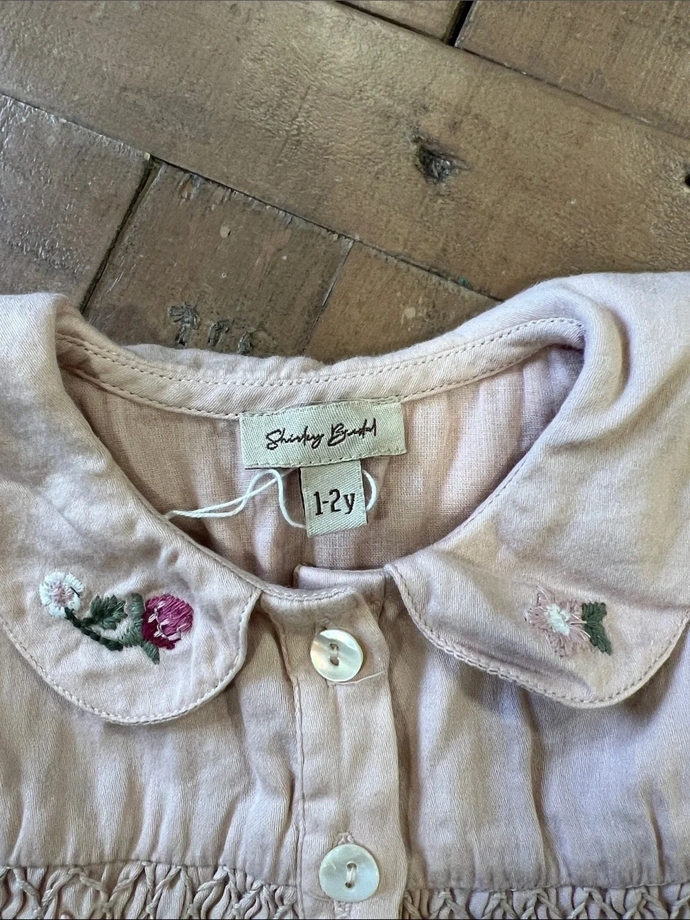 Shirley Bredal floral embroidered smocked dress 1-2 years heirloom classic
